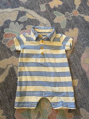 Striped Yellow & Blue Polo One-Piece for Kids